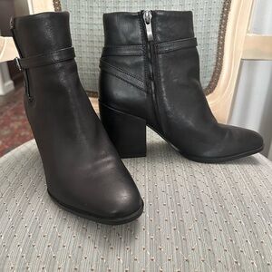 FrancoSarto Black Leather Ankle Boots size 7